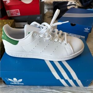 Adidas White and Green Athletic Shoes